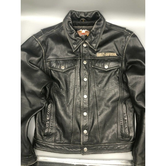 VTG Harley Davidson Leather Jacket Size Medium - Picture 10 of 12